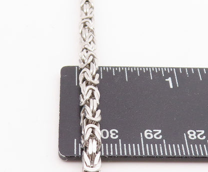 925 Sterling Silver Vintage Necklace Intricate Woven Byzantine Link Chain NE4723