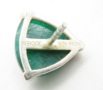 925 Sterling Silver  Prong Set Faceted Jade Shiny Stud Earrings  EG8219