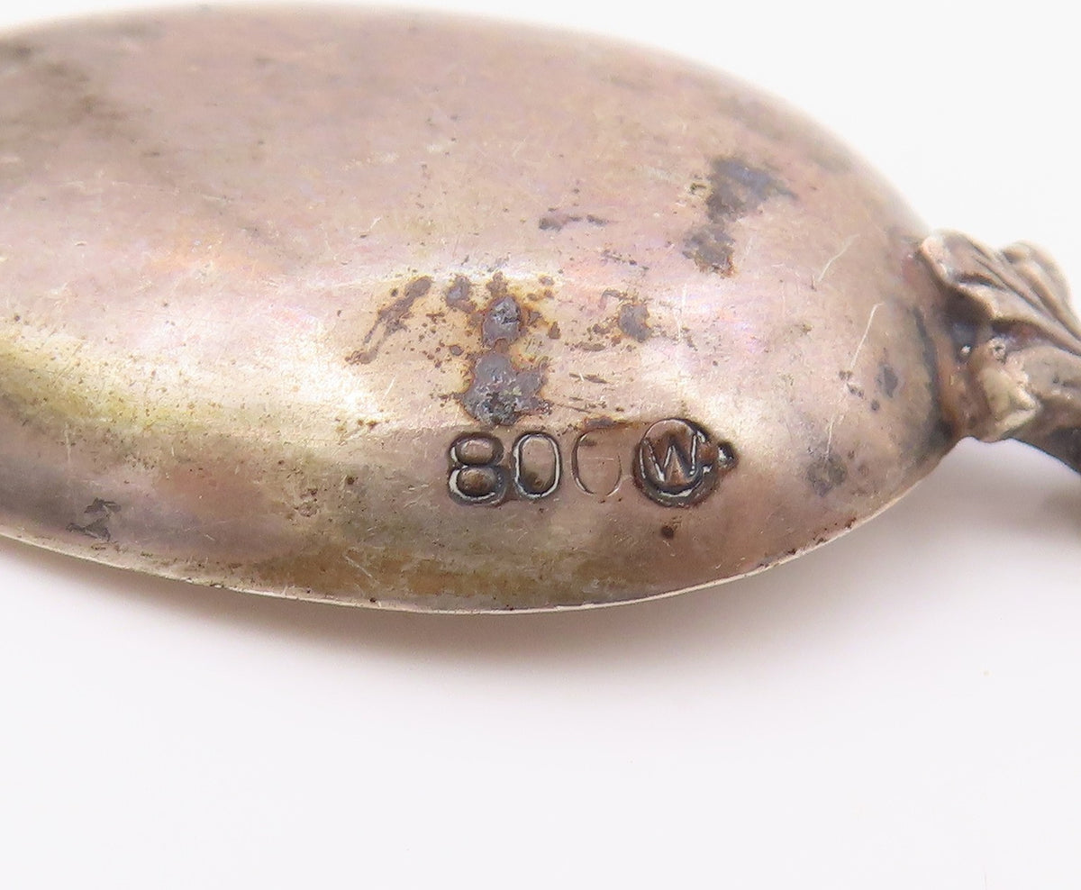925 Sterling Silver  Vintage Enamel Alsfeld Germany Espresso Spoon  TR1599