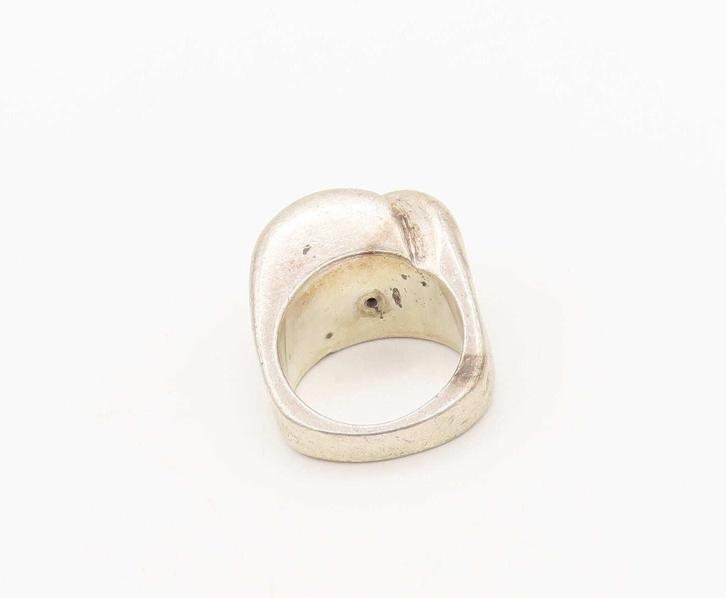 S. PALIU SPAIN 925 Silver  Vintage Solid Swirly Carved Wave Ring Sz 7  RG27467
