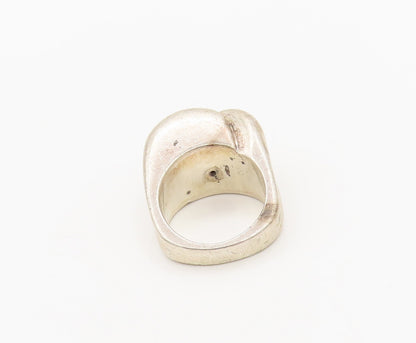 S. PALIU SPAIN 925 Silver  Vintage Solid Swirly Carved Wave Ring Sz 7  RG27467