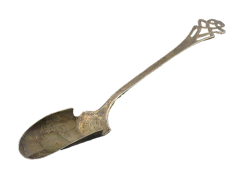ROGERS LUNT & BOWLEN 925 Silver  Vintage Dark Tone Smooth Sugar Spoon  TR2485