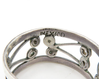 MEXICO 925 Sterling Silver  Vintage Shiny Open Swirl Band Ring Sz 6.5  RG14748