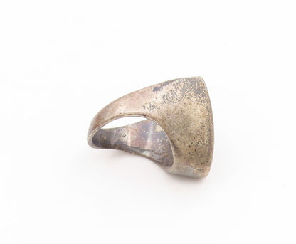 925 Sterling Silver Vintage Ring Modernist Letter V Initial Band Sz 5.5 RG35292