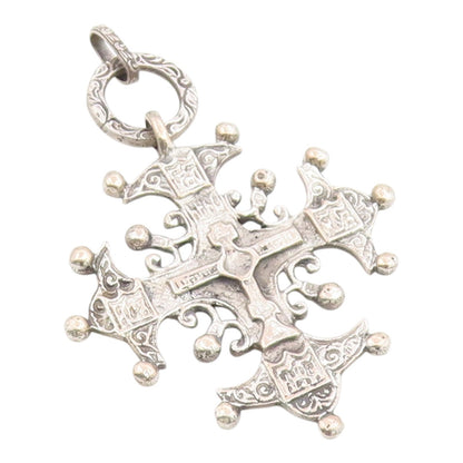 925 Sterling Silver Vintage Pendant Antique Coptic Ethiopian Cross  PT26304