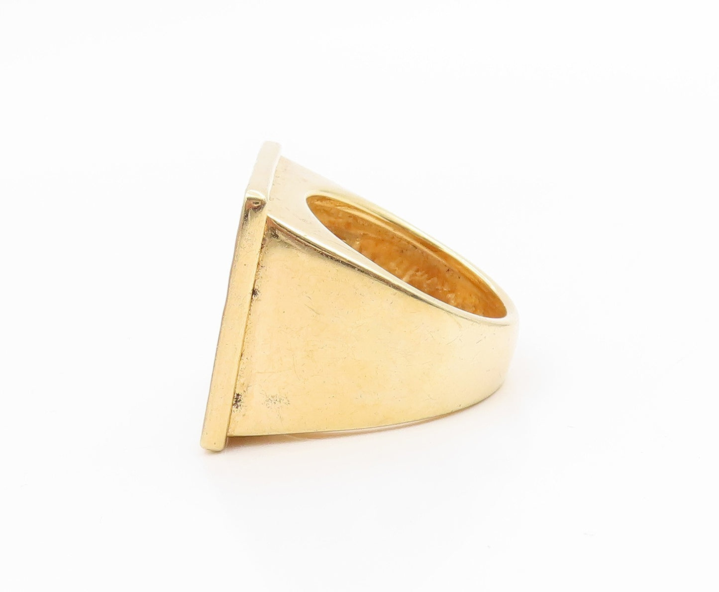 925 Sterling Silver Vintage Ring Gold Plated ITAOR Geometric Band Sz 10 RG34643