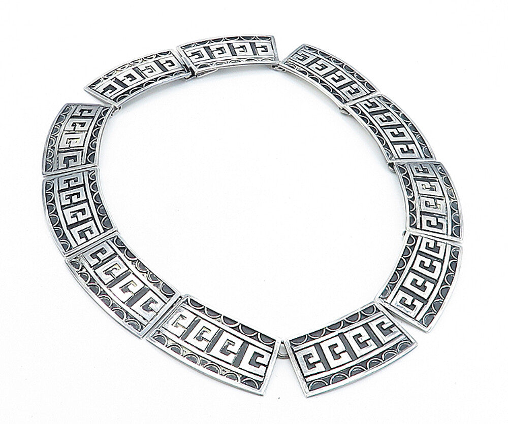 TAXCO MEXICO 925 Sterling Silver  Vintage Designer Large Chain Necklace NE1194