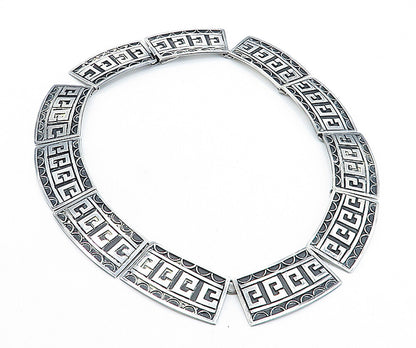 TAXCO MEXICO 925 Sterling Silver  Vintage Designer Large Chain Necklace NE1194