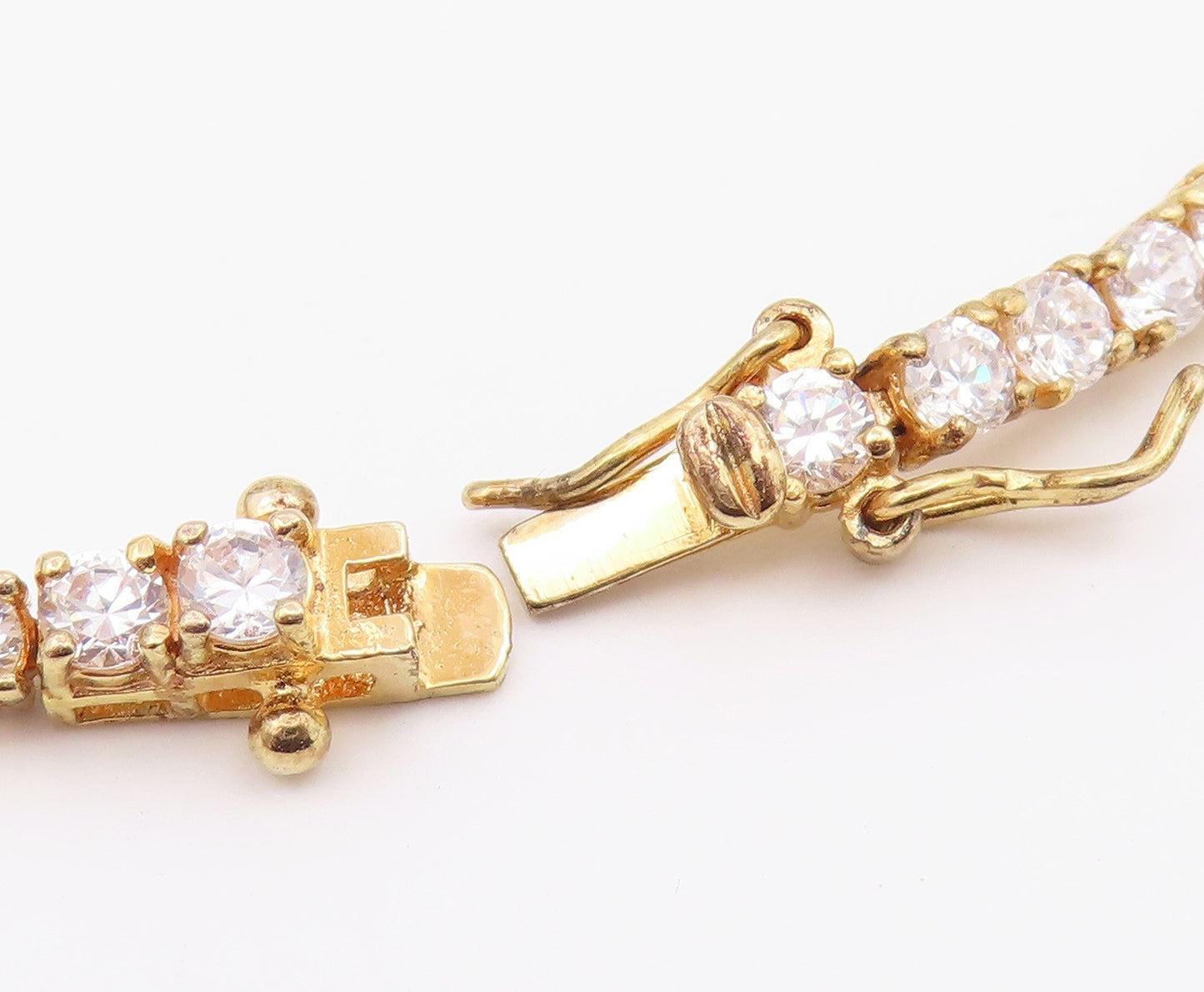 ROSS SIMON 925 Silver  Cubic Zirconia Shiny Gold Plated Tennis Bracelet BT5572