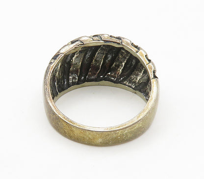 KABANA 925 Sterling Silver  Vintage Patterned Dome Band Ring Sz 10  RG15658