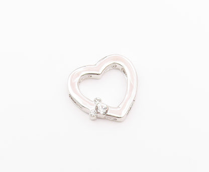 925 Sterling Silver  Cubic Zirconia Mickey Mouse Love Heart Pendant  PT16427