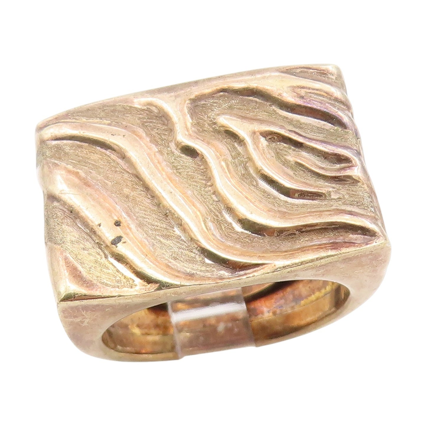 925 Sterling Silver Vintage Ring ITAOR Textured Wave Signet  Sz 8.5  RG34642