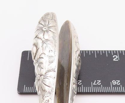 925 Sterling Silver Vintage Glove Stretcher Designer Large Floral Carved  TR3907