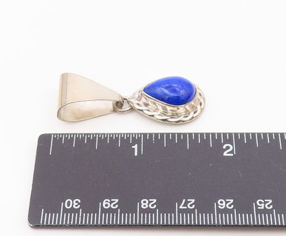 CAROL FELLEY 925 Silver  Vintage Lapis Lazuli Tear Drop Pendant  PT16902