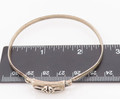925 Sterling Silver Vintage Bracelet Minimalist Celtic Carved Bangle  BT10418