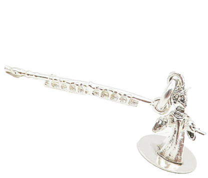 925 Sterling Silver  Vintage Shiny Petite Graduate Statue Drop Pendant  PT6680