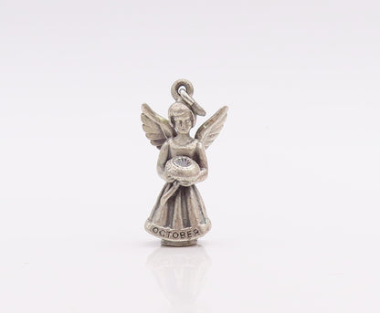925 Sterling Silver Vintage Pendant CREED Mini October Fairy Angel  PT23361