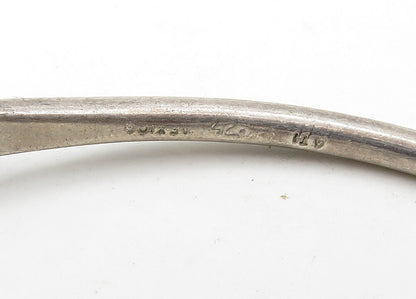 925 Sterling Silver  Vintage Open Love Heart Hook Bangle Bracelet  BT8535