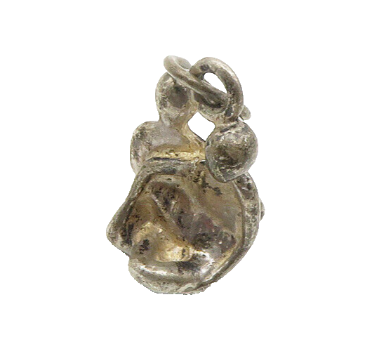 925 Sterling Silver  Vintage Sculpted Sitting Couple Modernist Pendant PT14716