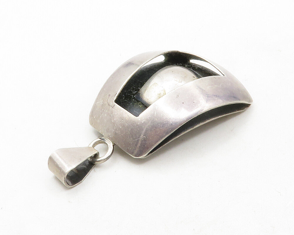 POLAND 925 Sterling Silver  Vintage Smooth Open Dome Design Pendant  PT10191