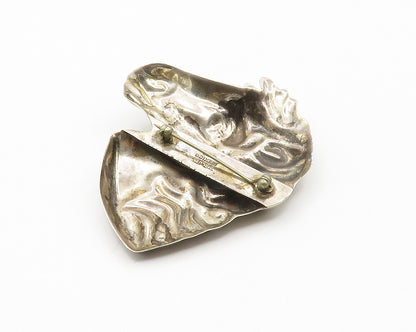 MEXICO 925 Sterling Silver  Vintage Dark Tone Horse's Head Brooch Pin  BP5753