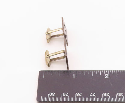 TAXCO 925 Silver  Vintage Carved Stairs Maze Motif Tribal Cuff Links  TR3450