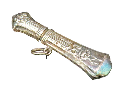 925 Silver  Vintage Carved Bow Tie Pointed Linear Pendant (OPENS)  PT21602