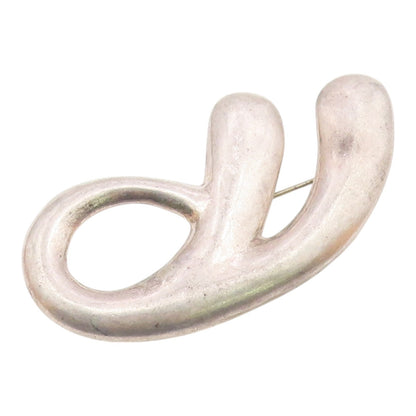 MEXICO 925 Sterling Silver  Vintage Shiny Smooth Modernist Brooch Pin  BP7753