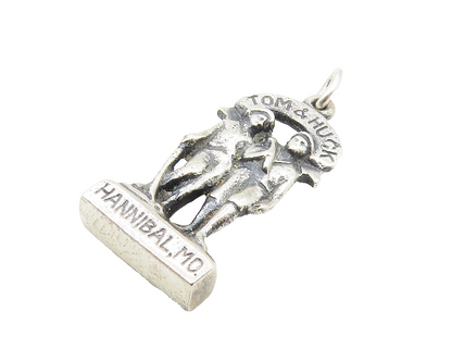 925 Sterling Silver  Vintage Petite Tom & Huck Hannibal, MO Pendant  PT7949