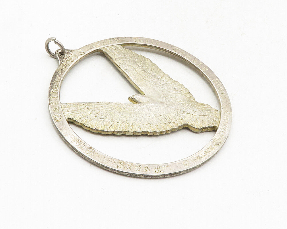 1975 WALLACE 925 Sterling Silver  Vintage Peace On Earth Dove Pendant  PT7771