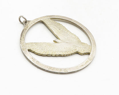 1975 WALLACE 925 Sterling Silver  Vintage Peace On Earth Dove Pendant  PT7771