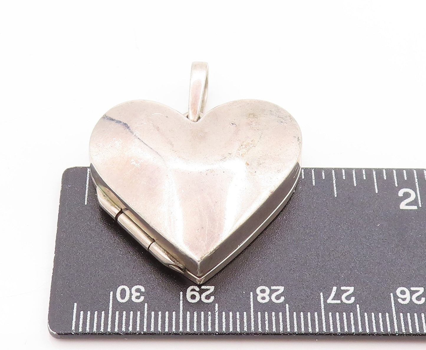 925 Sterling Silver Vintage Pendant Minimalist Solid Love Heart OPENS  PT25135
