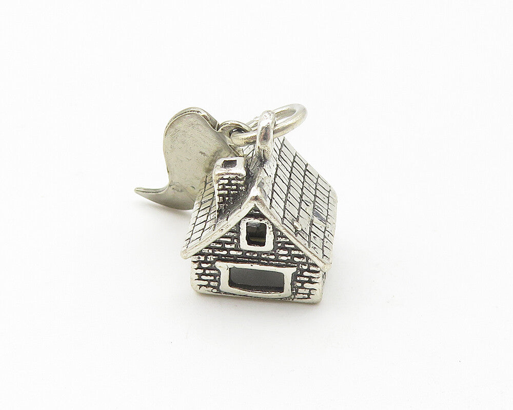 925 Sterling Silver  Vintage Petite Cottage House New York Pendant  PT8773