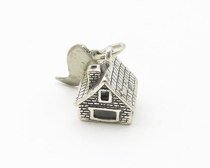 925 Sterling Silver  Vintage Petite Cottage House New York Pendant  PT8773