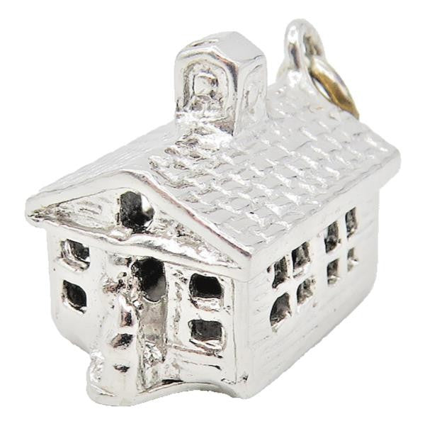 925 Sterling Silver  Vintage Petite Couple in Front Of House Pendant  PT9091