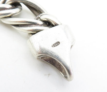 925 Sterling Silver  Vintage Shiny Double Twist Link Chain Bracelet  BT2286