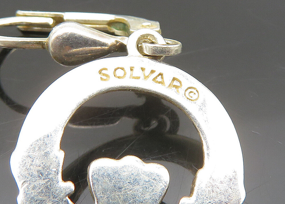 SOLVAR 925 Silver  Vintage Shiny Traditional Claddagh Dangle Earrings  EG10406