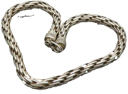 925 Sterling Silver Vintage Bold Rope Solid Weave Chain Necklace  NE3819