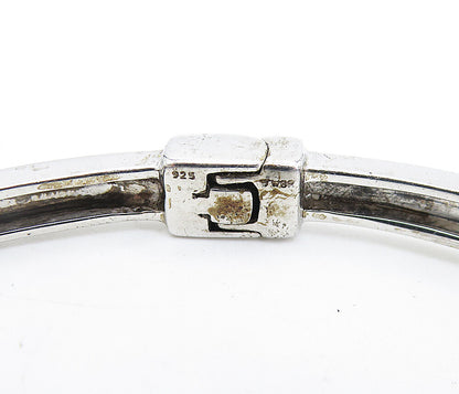 925 Silver  Ruby & Genuine Diamonds Padlock Charm Bangle Bracelet  BT3018