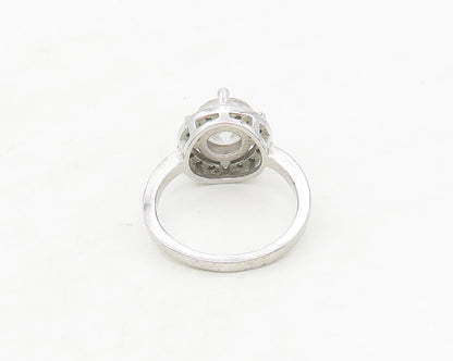 925 Sterling Silver  Cubic Zirconia Solitaire With Accents Ring Sz 7  RG17345