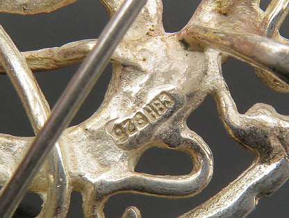 CARL BRUMBERG HANSEN 925 Silver  Vintage Knotted Animal Brooch Pin  BP9379