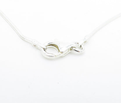 925 Sterling Silver  Knot Pattern Vertical Pendant Snake Chain Necklace NE1164