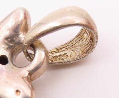 925 Sterling Silver  Vintage Shiny Hollow Kangaroo Animal Pendant  PT19790