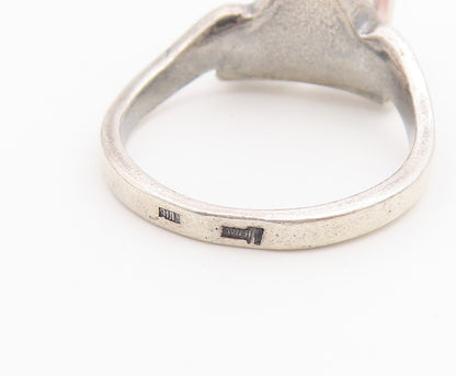 925 Sterling Silver Vintage Ring POLAND Angular Quartz Band  Sz 8  RG36730