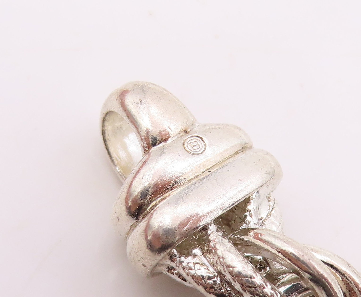 925 Sterling Silver Vintage Bracelet Modernist Solid Twisted Rope Chain  BT11872