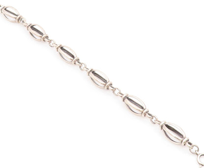 925 Sterling Silver Vintage Bracelet Open Cutout Bead Design  BT11020