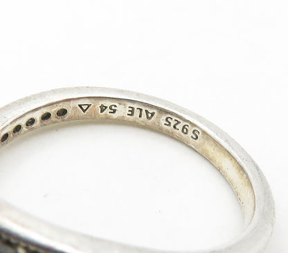 PANDORA 925 Sterling Silver Vintage Cubic Zirconia Bypass Ring Sz 7.5 RG15864