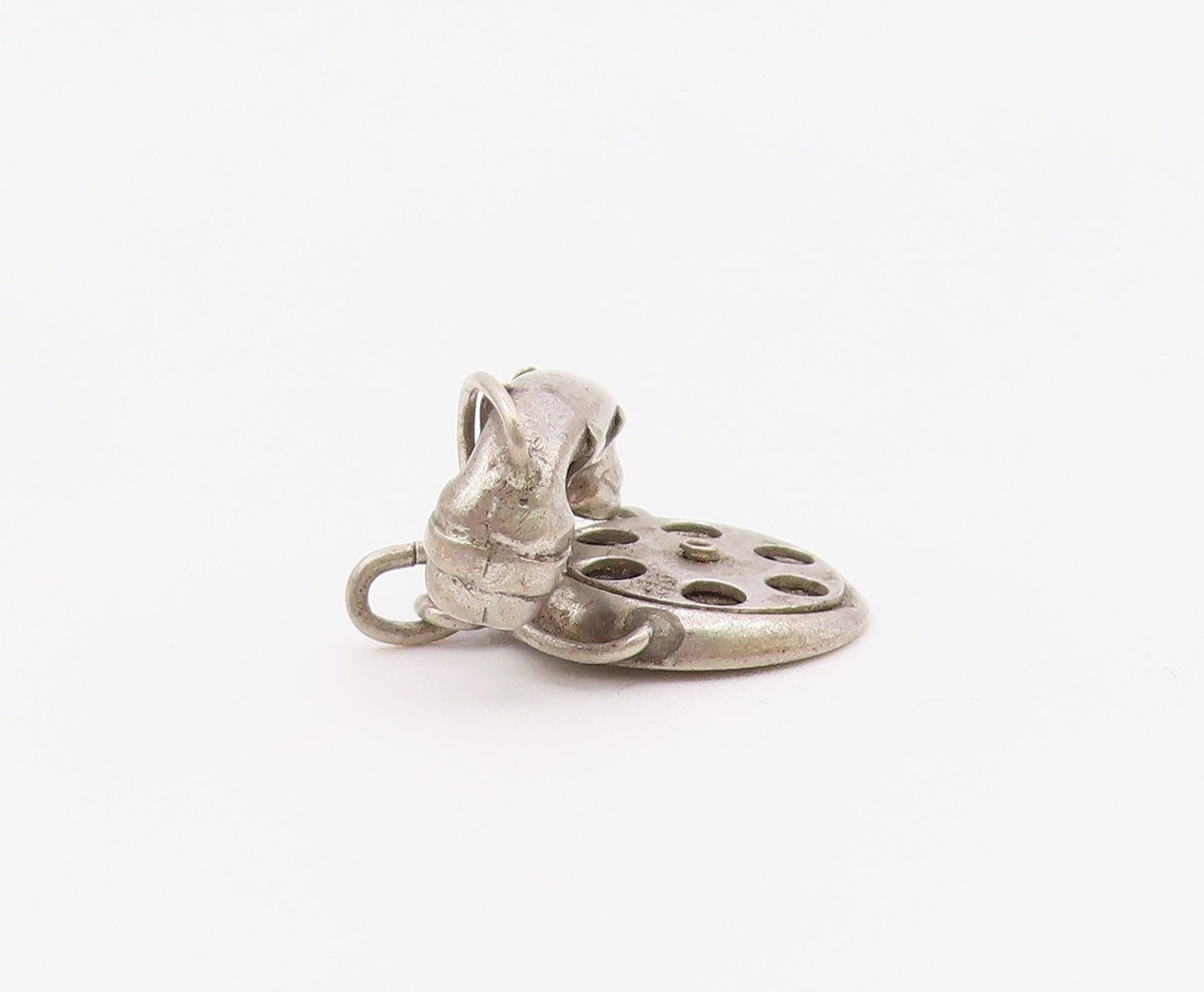 925 Sterling Silver  Vintage Petite Old Fashioned Telephone Pendant  PT18386