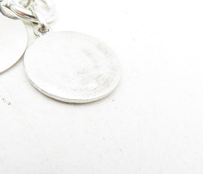 925 Sterling Silver  Vintage Shiny Petite Religious Quote Pendant  PT6710