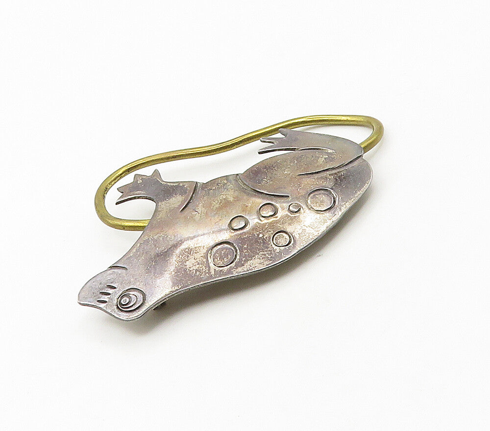 FABBRICA ANGELO PESSAR MEXICO 925 Silver  Vintage Frog Brooch Pin  BP6600